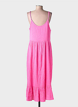 Robe mi-longue sans manche sans manche rose ICHI femme