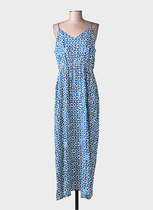 Robe longue imprimé fantaisie sans manche bleu ICHI femme
