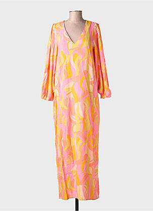 Robe longue manches longues manches longues orange GRACE & MILA femme