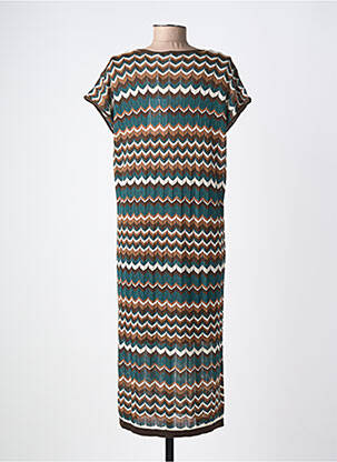 Robe mi-longue manches courtes manches courtes marron VILA femme