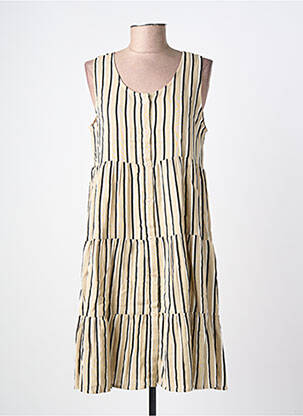 Robe mi-longue sans manche sans manche beige ICHI femme