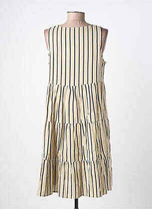 Robe mi-longue sans manche sans manche beige ICHI femme