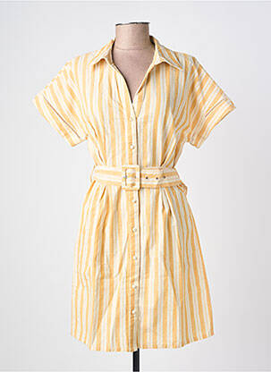 Robe courte manches courtes manches courtes jaune VILA femme