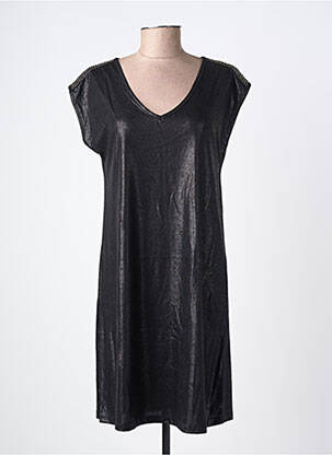Robe courte manches courtes manches courtes noir PIECES femme
