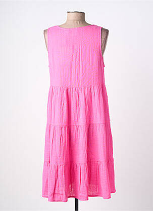 Robe mi-longue sans manche sans manche rose ICHI femme