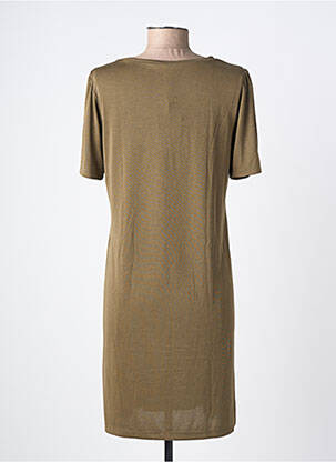 Robe mi-longue manches courtes manches courtes vert PIECES femme