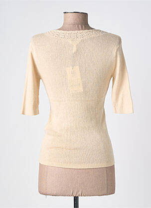 T-shirt col v manches courtes beige OBJECT femme