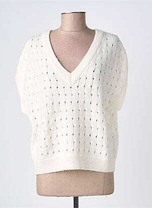 Pull coupe droite manches courtes blanc VILA femme
