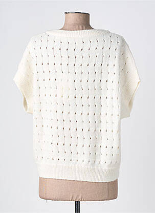 Pull coupe droite manches courtes blanc VILA femme