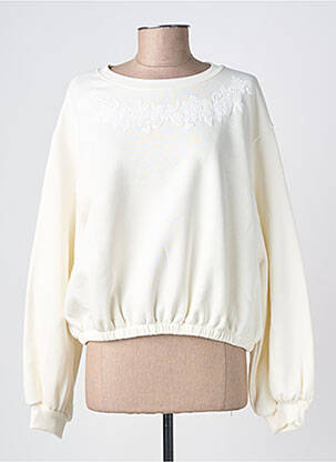 Sweat-shirt broderie manches longues blanc HPDP (HYPE DROP) femme