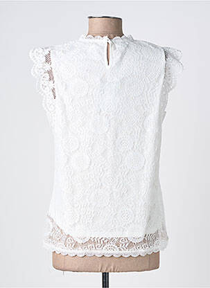 Top stretch manches courtes blanc PIECES femme