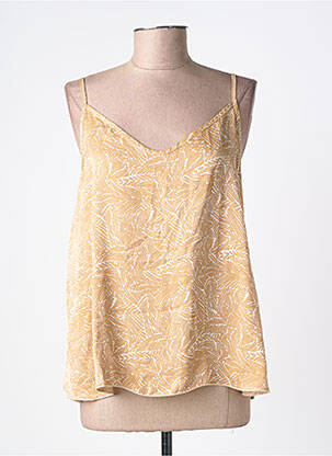 Top manches bretelles ajustables fines bretelles jaune PAKO LITTO femme