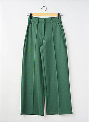 Pantalon droit stretch taille normale vert ICHI femme