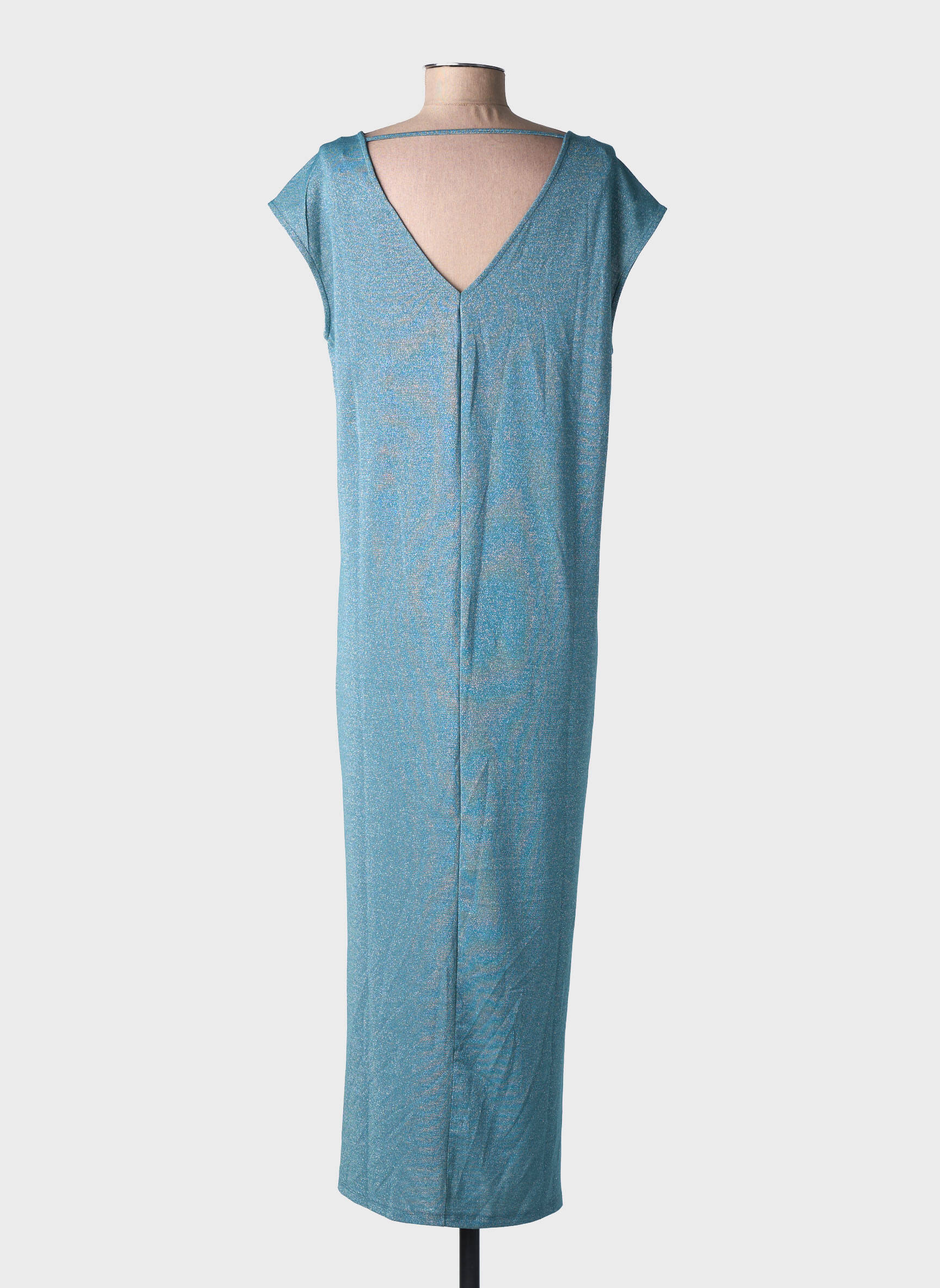 Robe longue manches courtes manches courtes bleu VILA femme