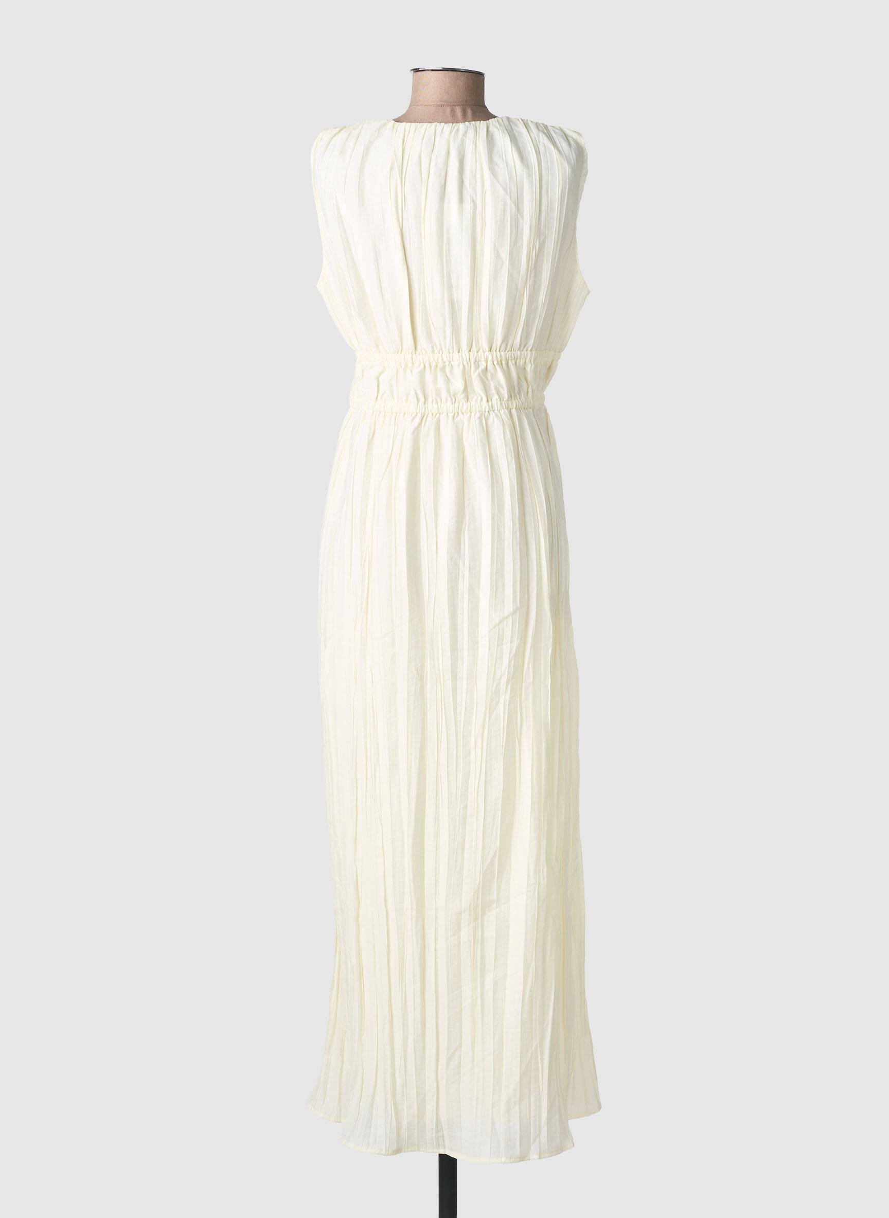 Robe longue manches courtes manches courtes beige OBJECT femme