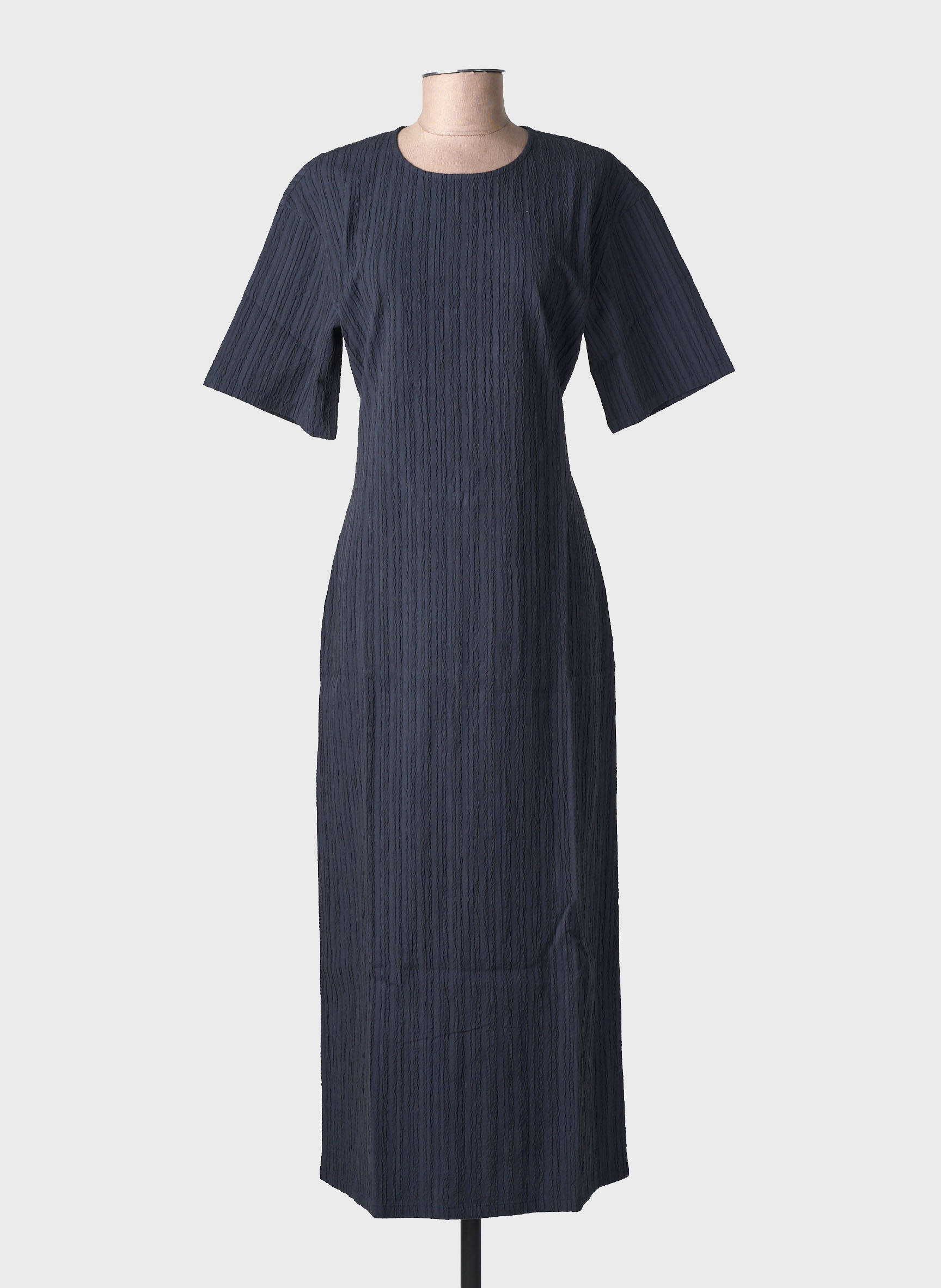 Robe longue manches courtes manches courtes bleu THINKING MU femme