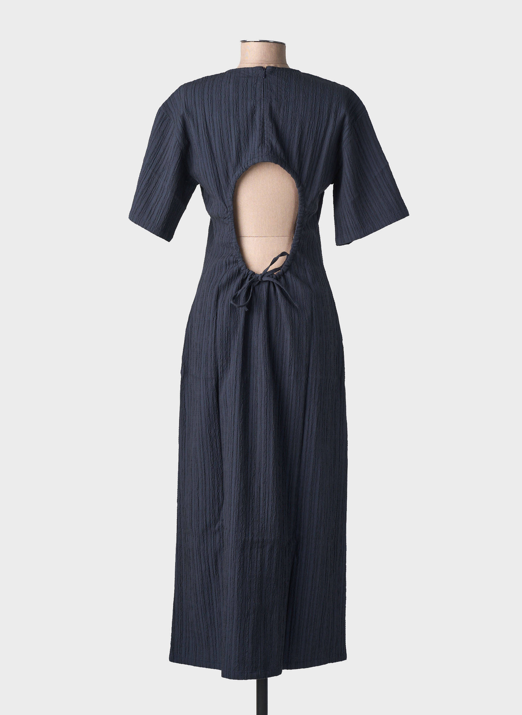 Robe longue manches courtes manches courtes bleu THINKING MU femme