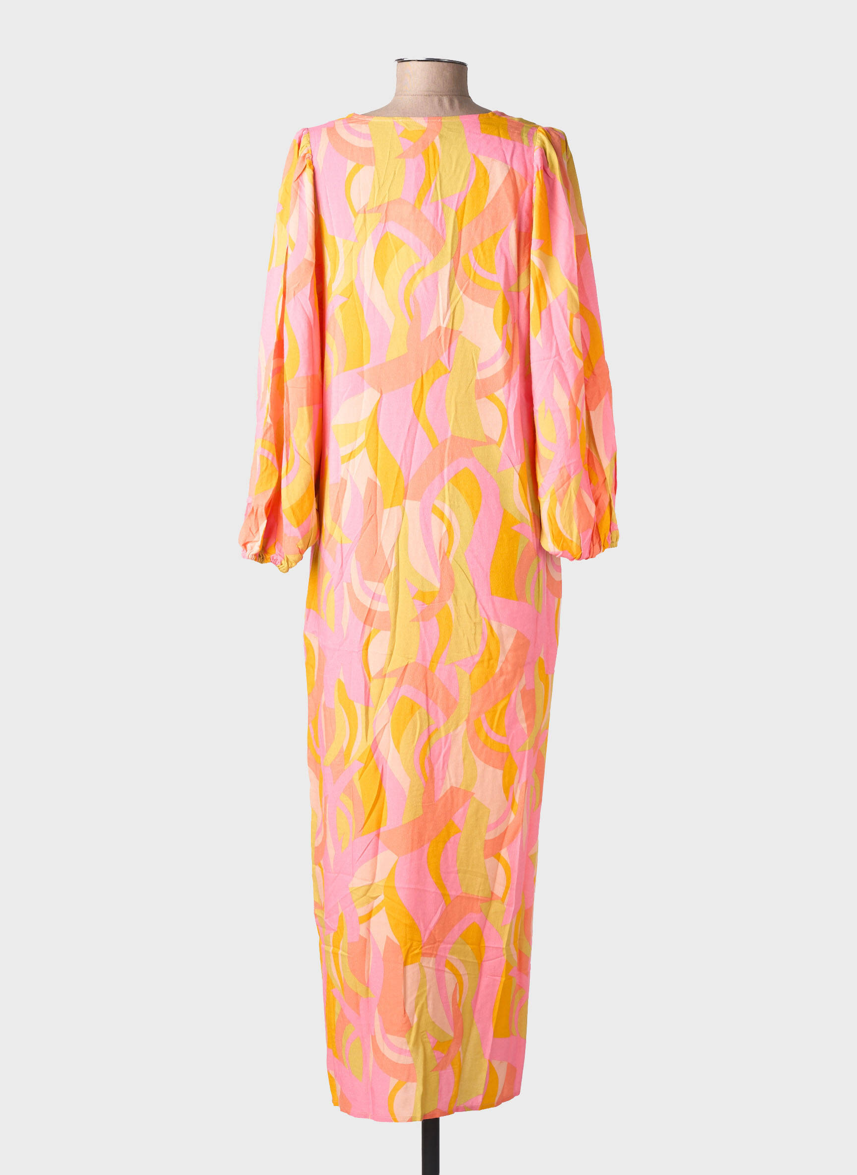 Robe longue manches longues manches longues orange GRACE & MILA femme