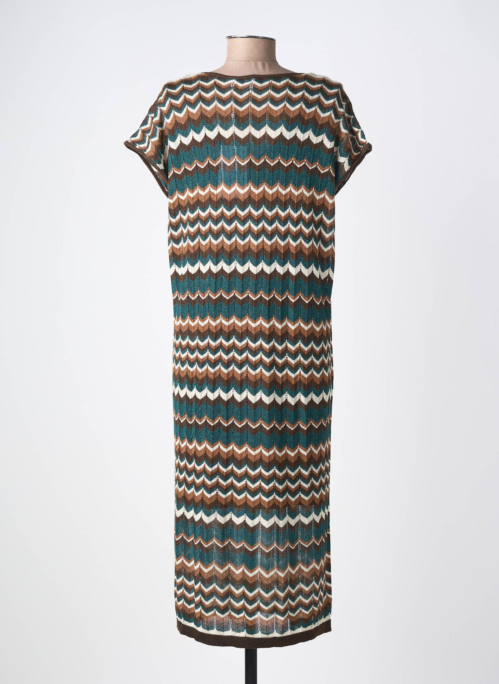 Robe mi-longue manches courtes manches courtes marron VILA femme