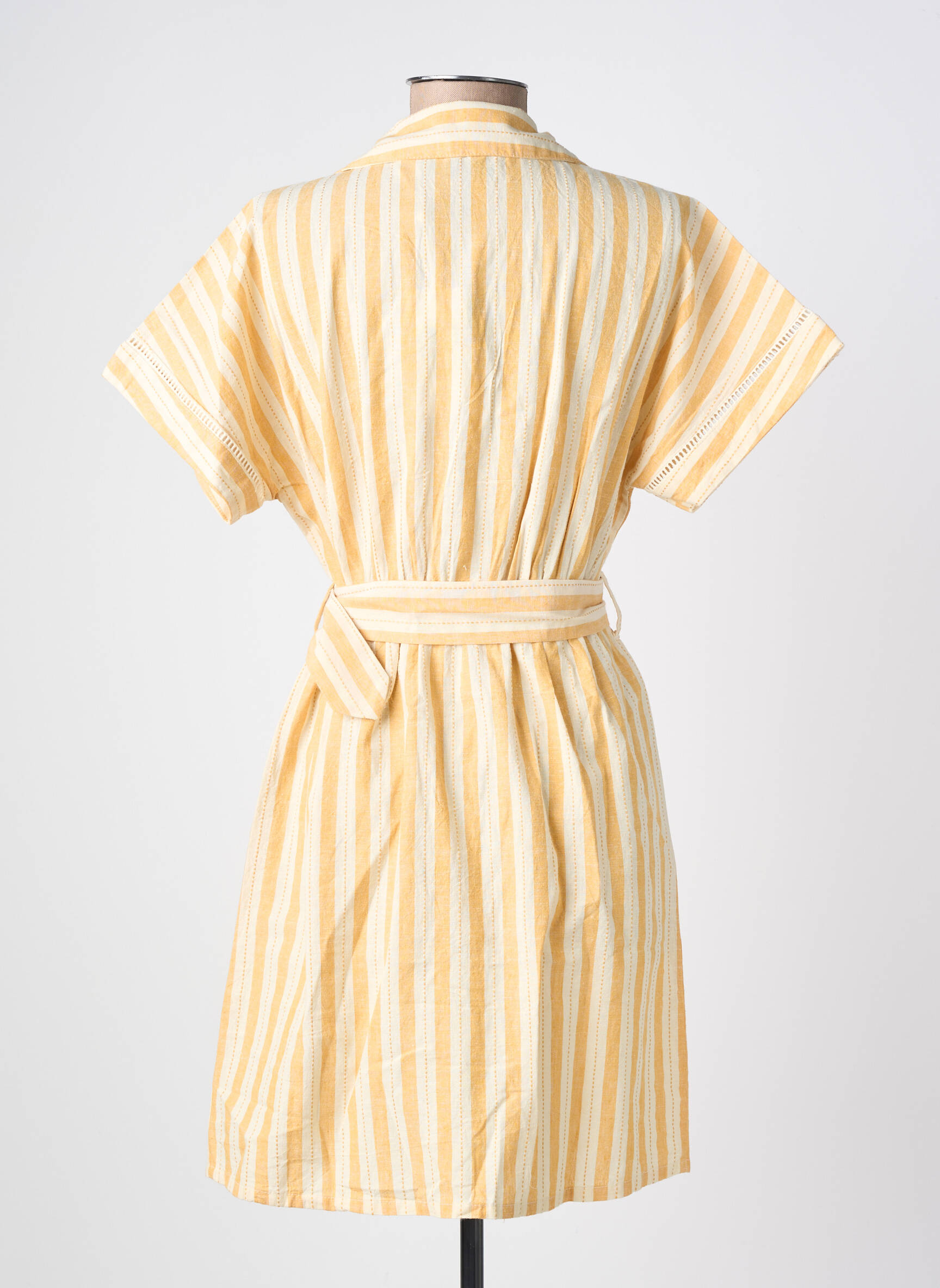 Robe courte manches courtes manches courtes jaune VILA femme
