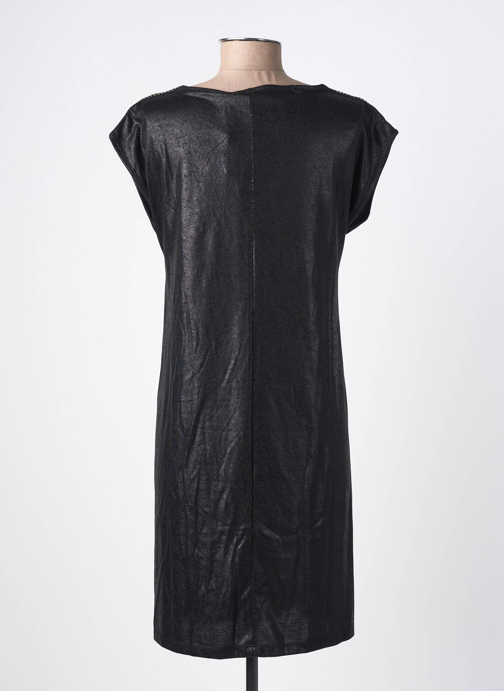 Robe courte manches courtes manches courtes noir PIECES femme