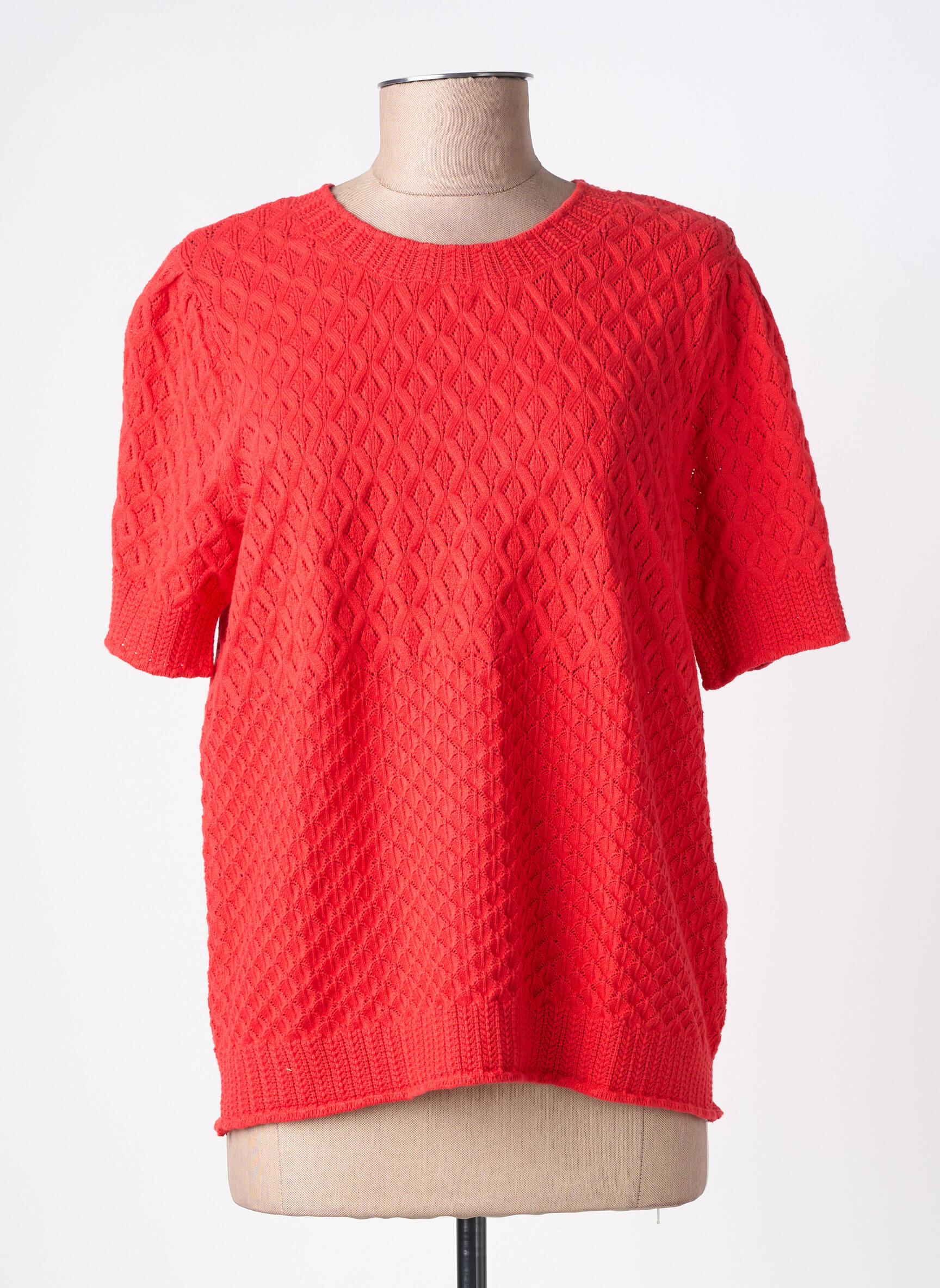 T-shirt coupe droite manches courtes rouge OBJECT femme