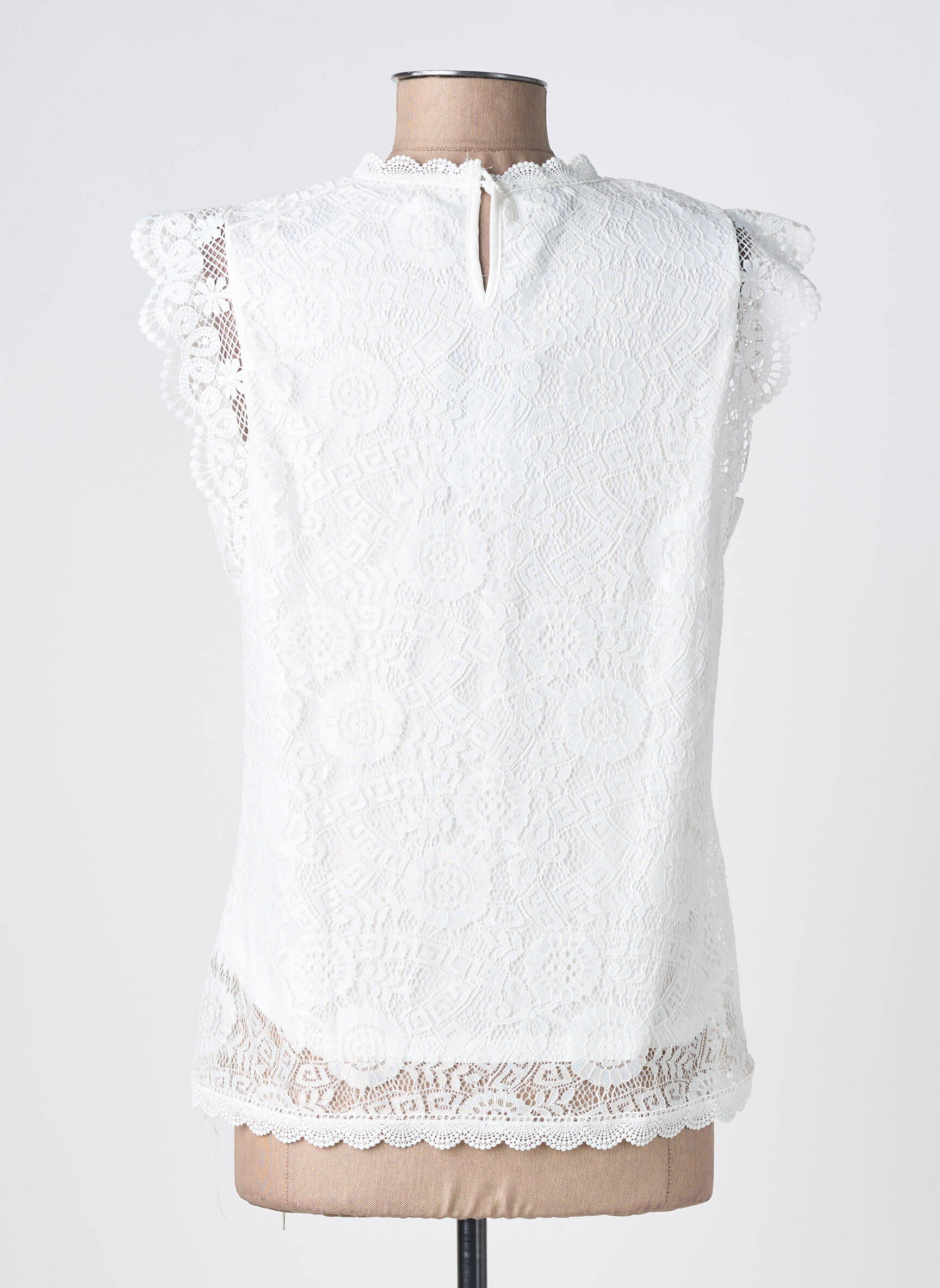 Top stretch manches courtes blanc PIECES femme