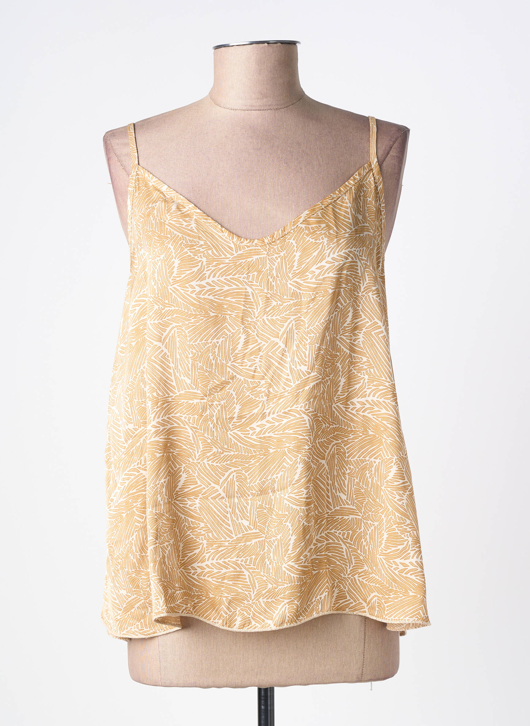 Top manches bretelles ajustables fines bretelles jaune PAKO LITTO femme