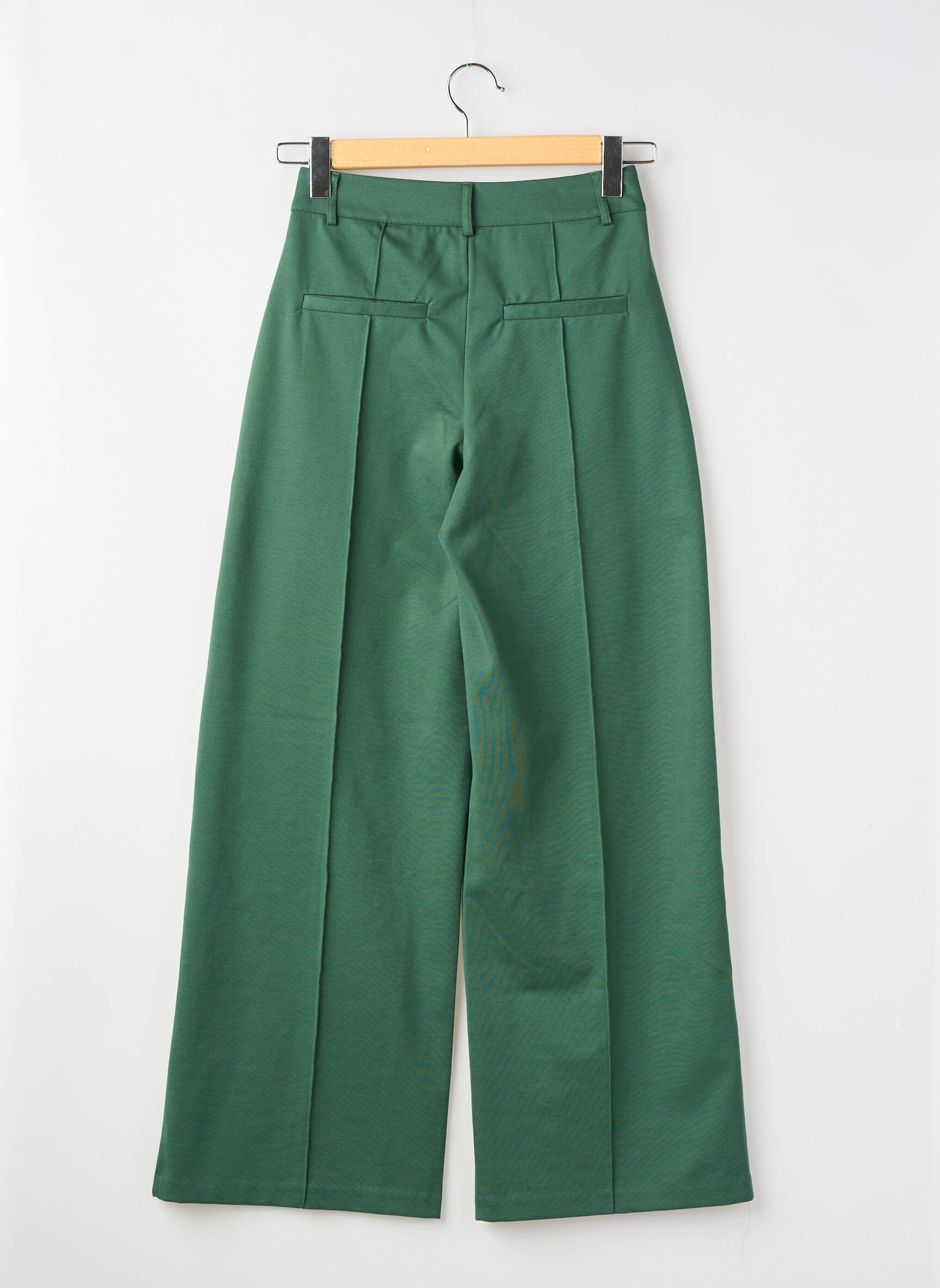 Pantalon droit stretch taille normale vert ICHI femme