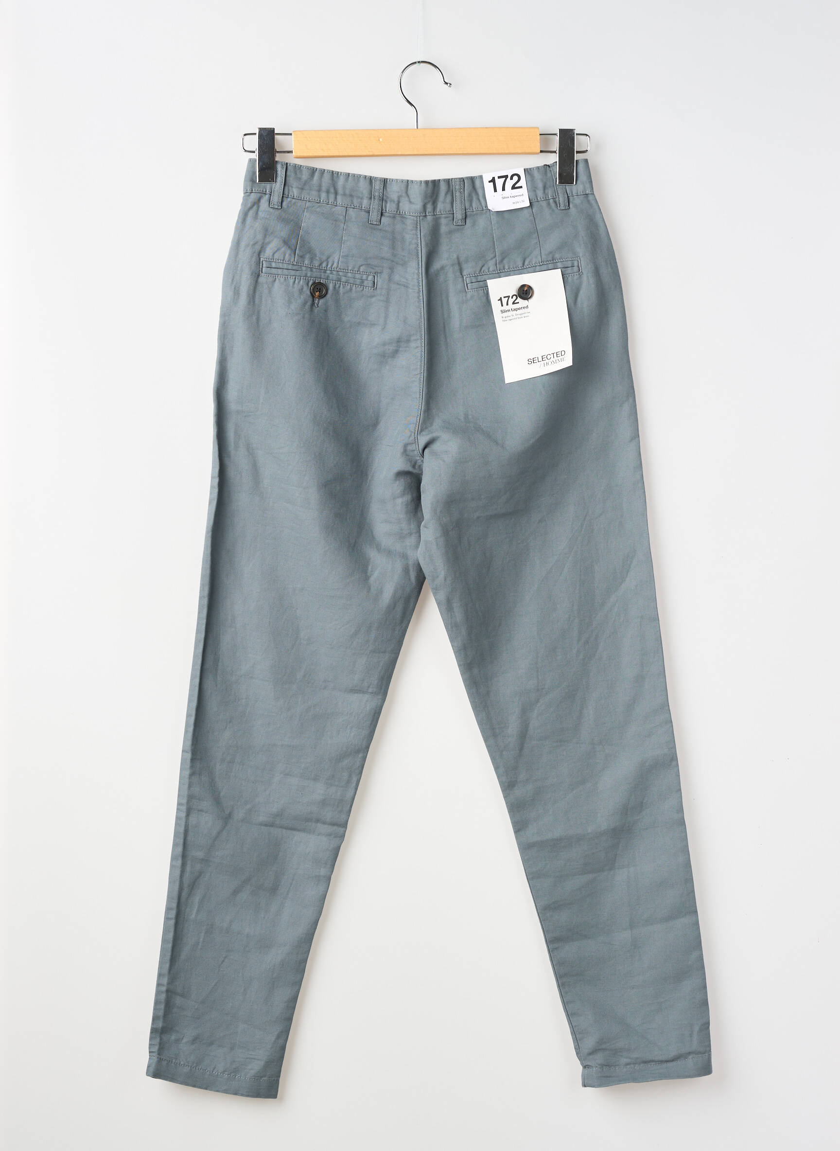 Pantalon chino poches taille normale bleu SELECTED homme