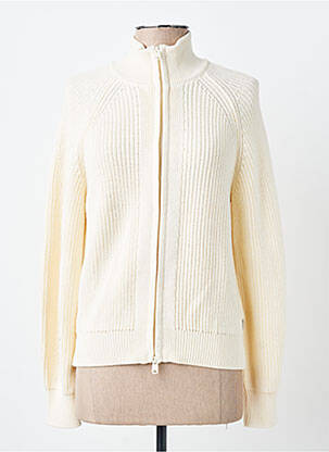 Gilet manches longues resserrée sur le bas beige ECOALF femme