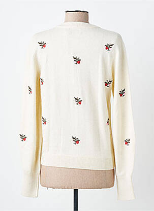 Gilet manches longues col rond beige OBJECT femme
