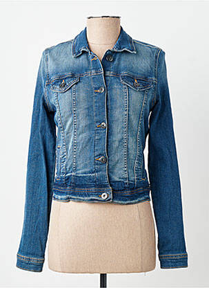 Veste casual poignets boutonnés avec fente bleu ICHI femme