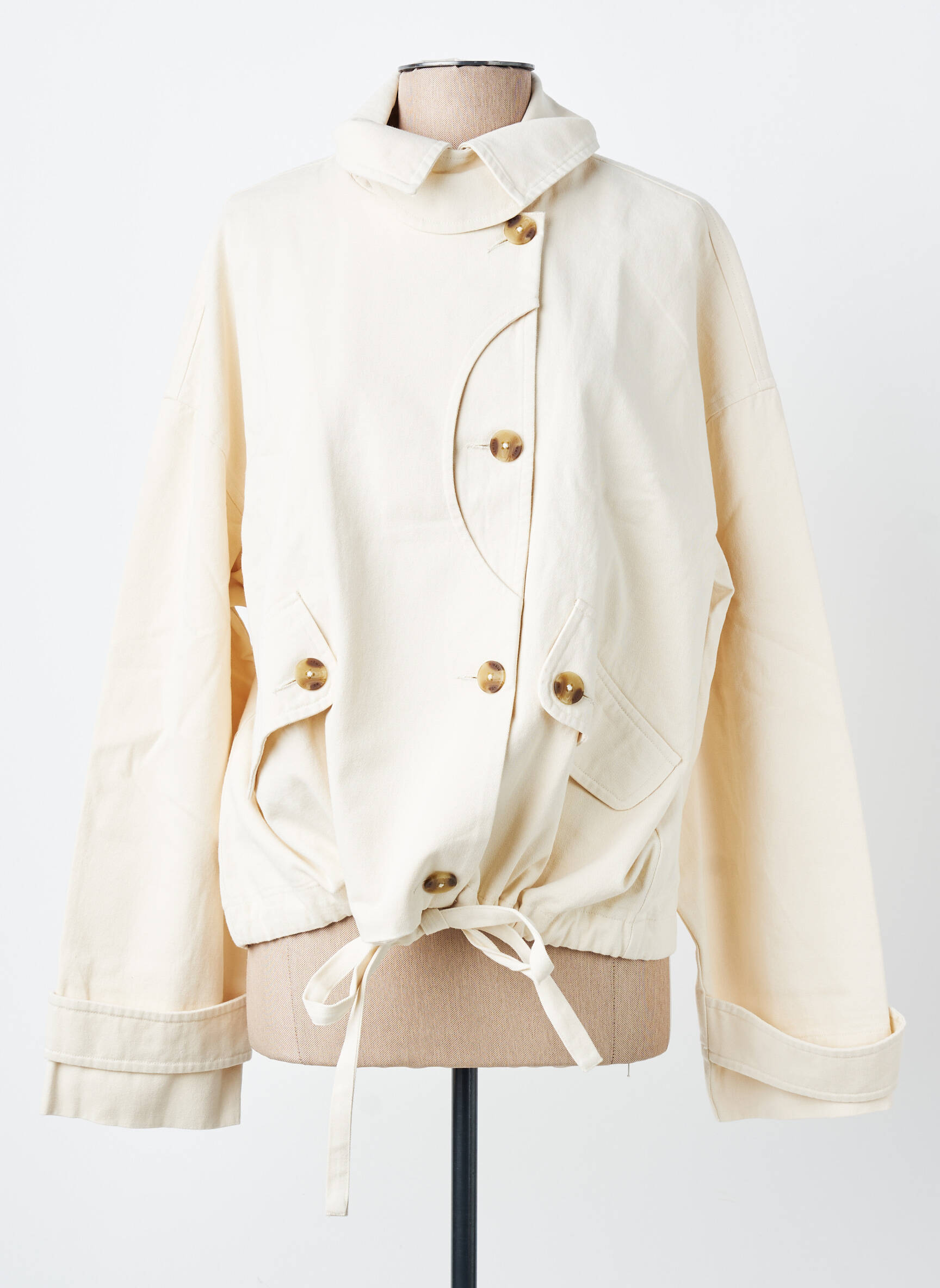 Veste casual poches beige THINKING MU femme