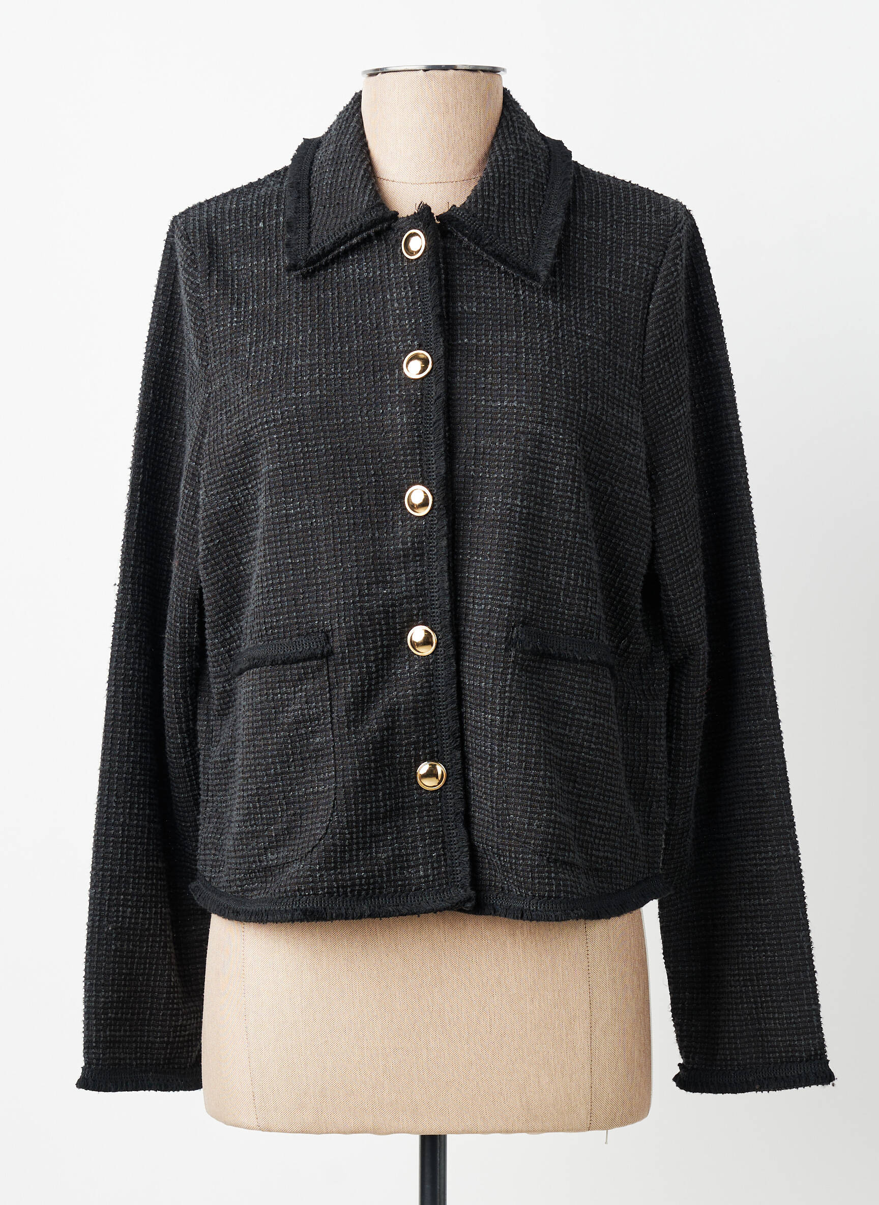 Veste casual coupe droite noir ICHI femme