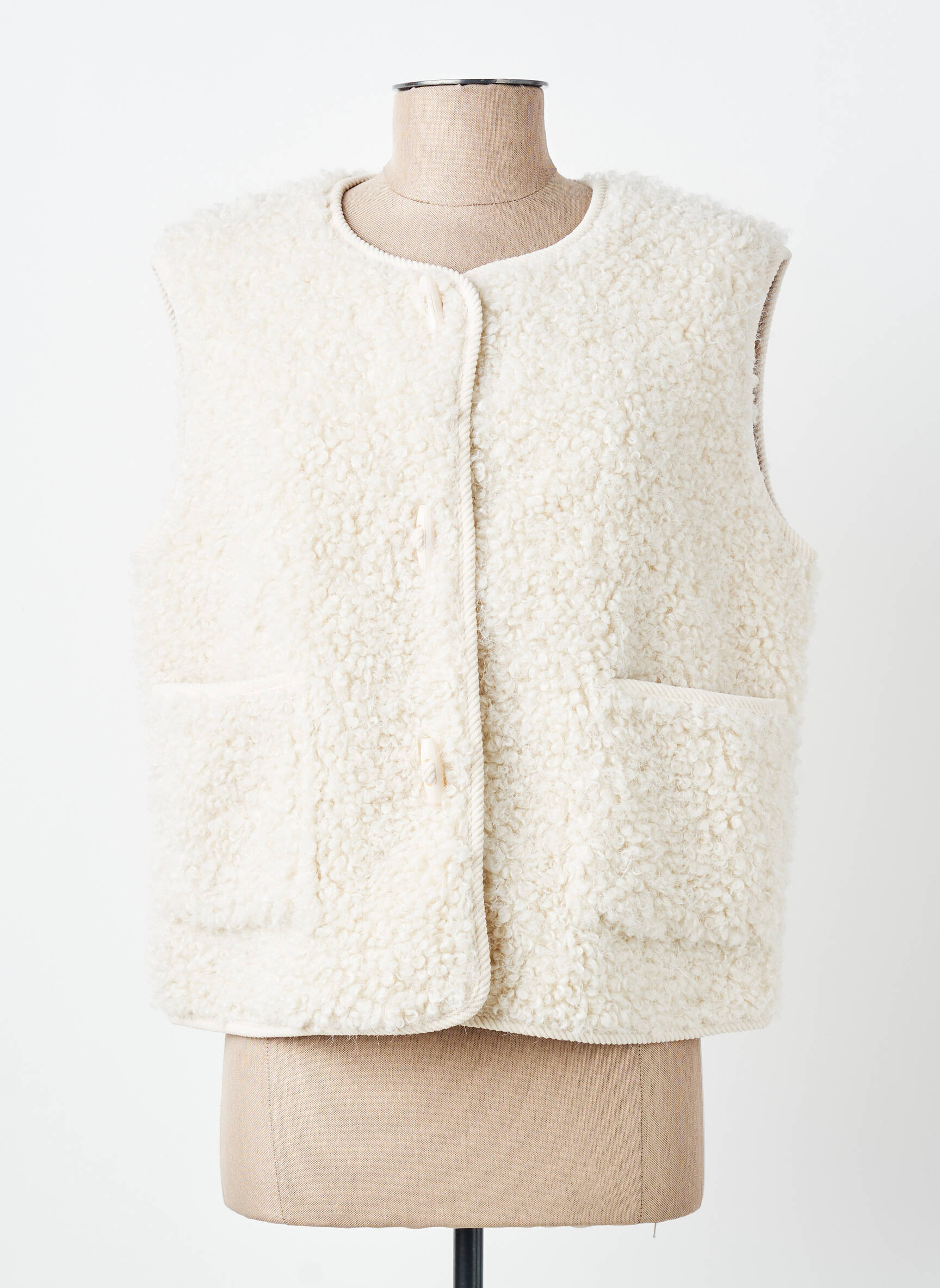 Gilet sans manche poches beige OBJECT femme