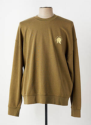 Sweat-shirt tissage jersey manches longues vert BASK IN THE SUN homme