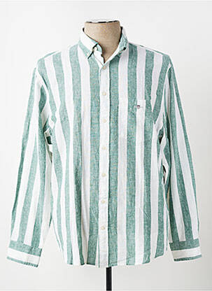 Chemise manches longues imprimé rayures vert GANT homme