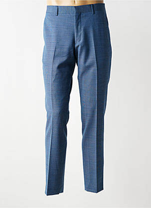 Pantalon droit fermeture zippée sous rabat avec crochet taille normale bleu MATINIQUE homme