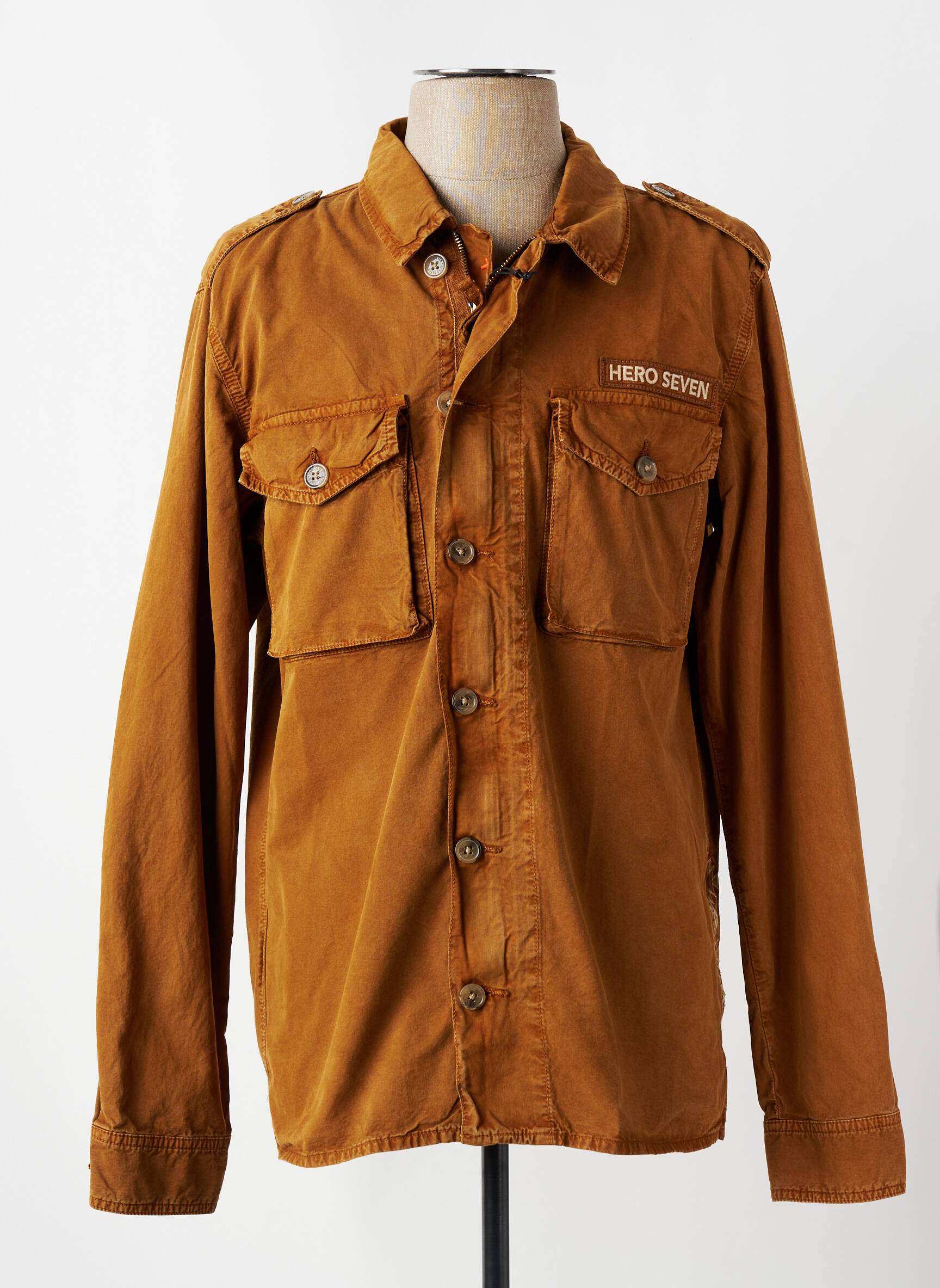 Veste casual fermeture boutonnée sur le devant marron HERO SEVEN homme