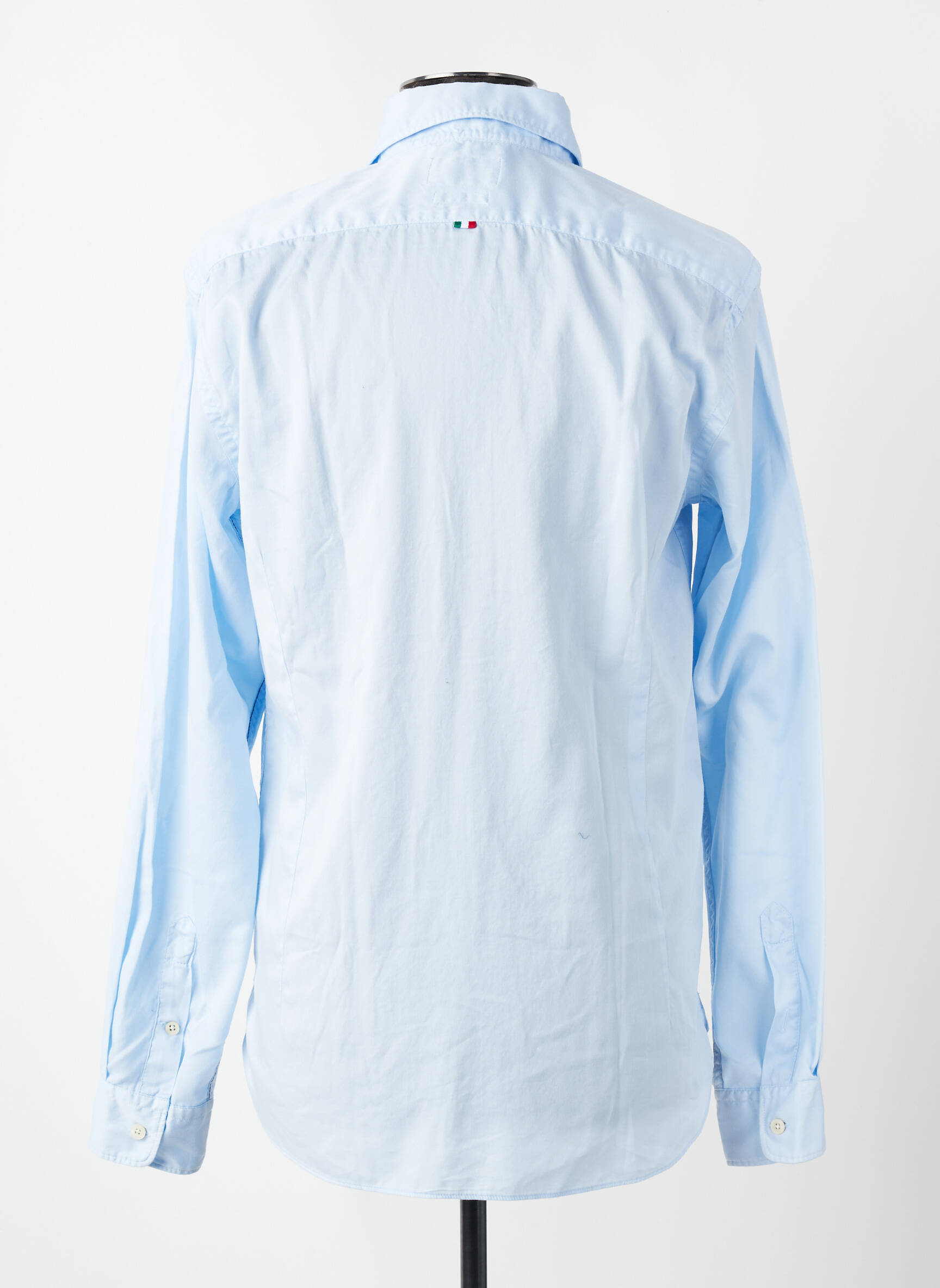 Chemise manches longues tissage popeline bleu FIL NOIR homme