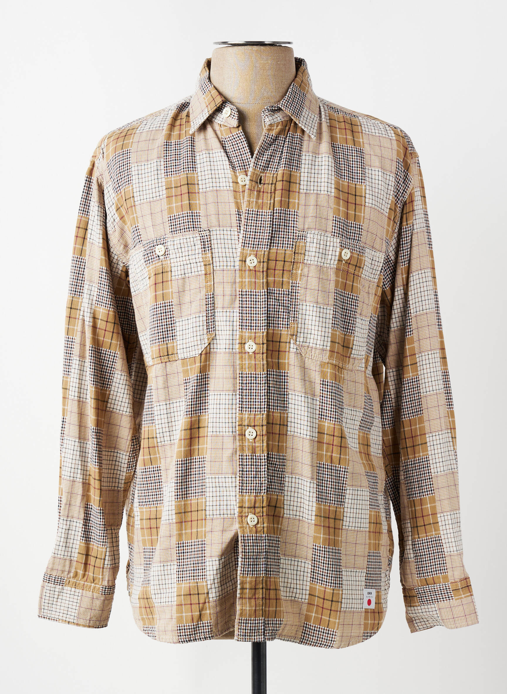 Chemise manches longues poches marron EDWIN homme
