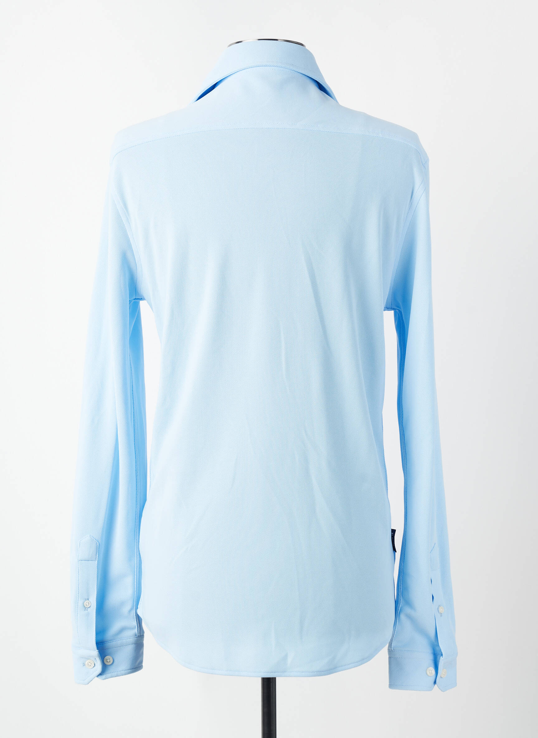 Chemise manches longues tissage popeline bleu EL GANSO homme