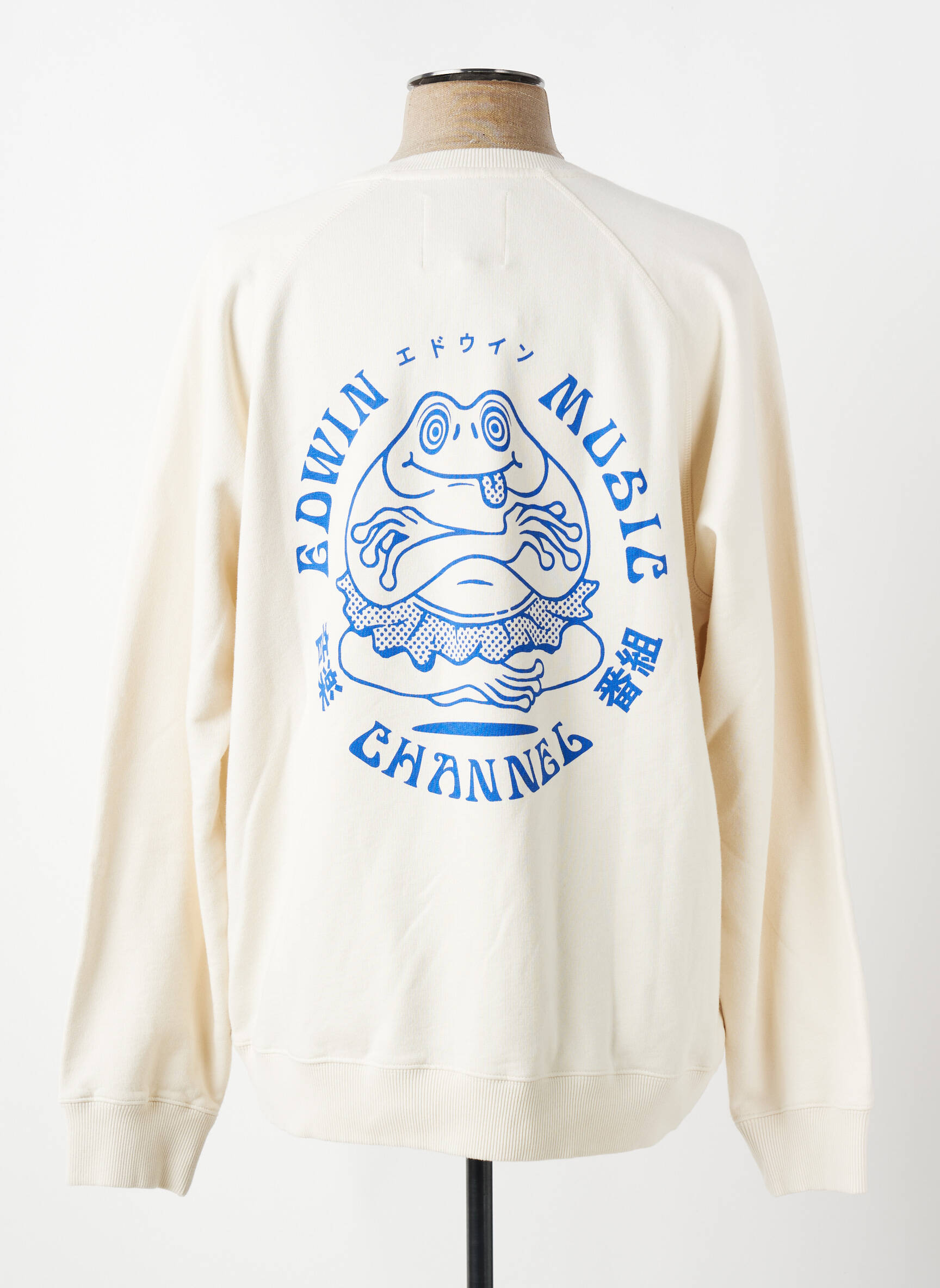 Sweat-shirt tissage jersey manches longues beige EDWIN homme