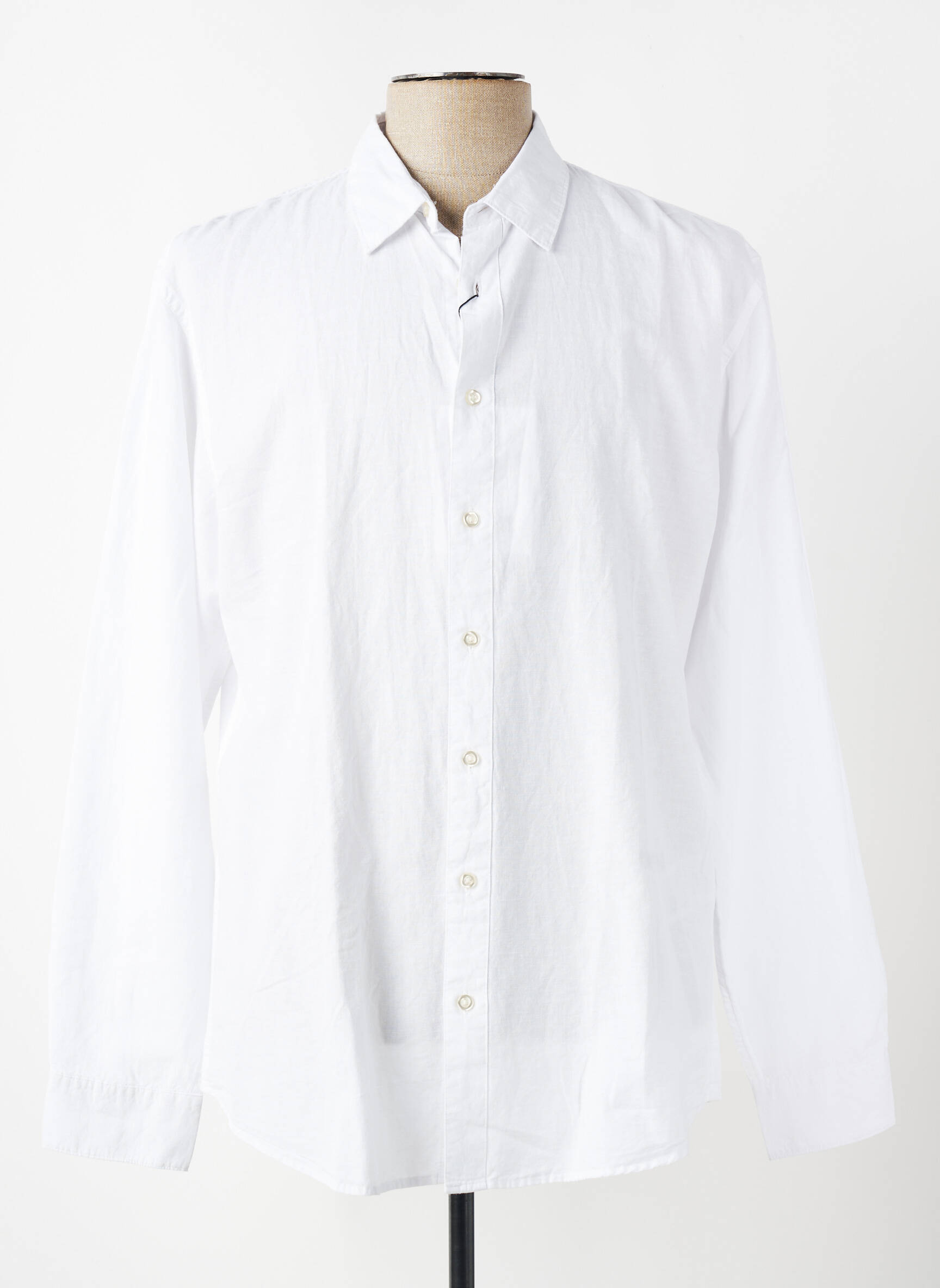 Chemise manches longues coupe droite blanc SELECTED homme