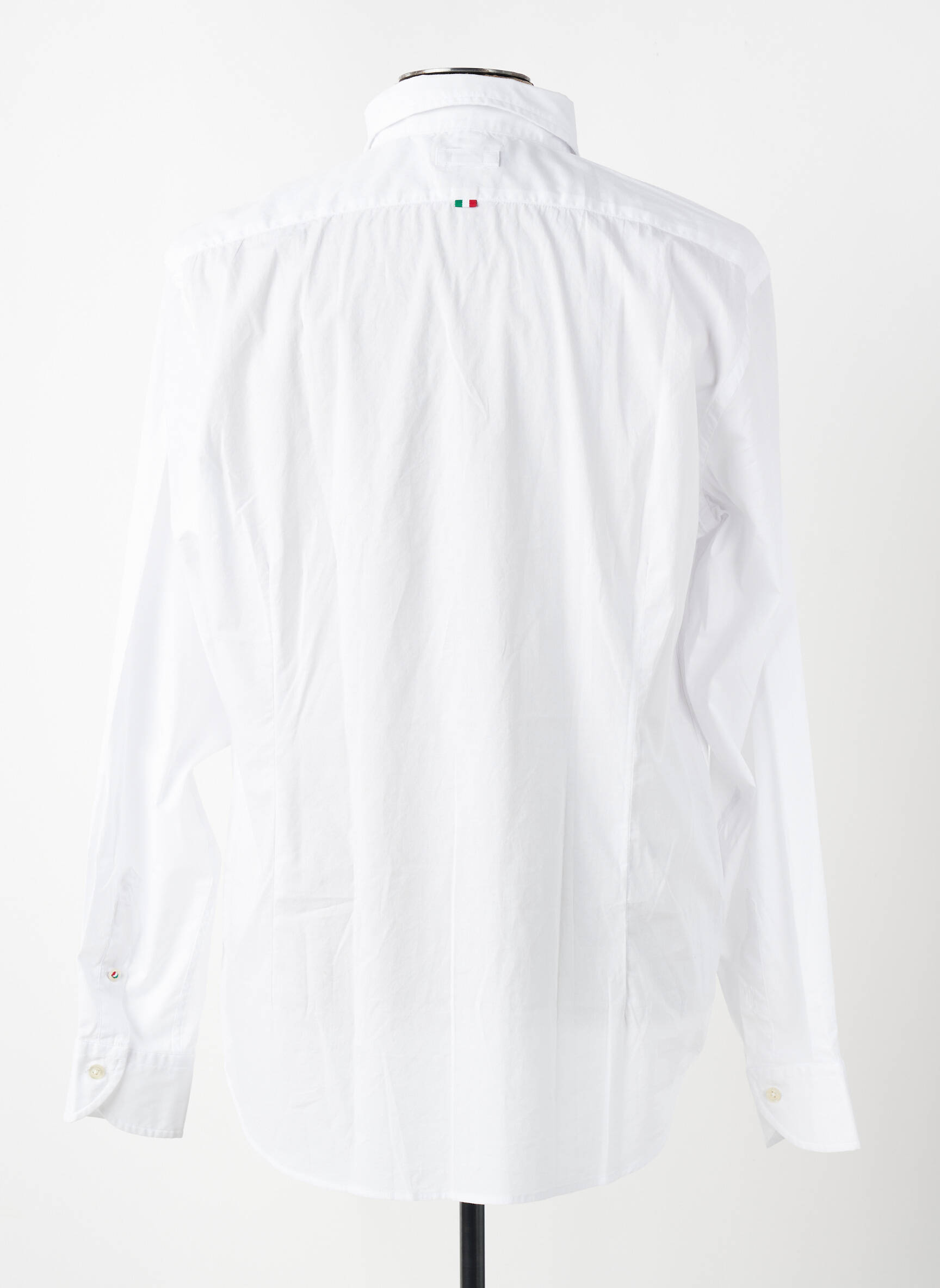 Chemise manches longues tissage popeline blanc FIL NOIR homme