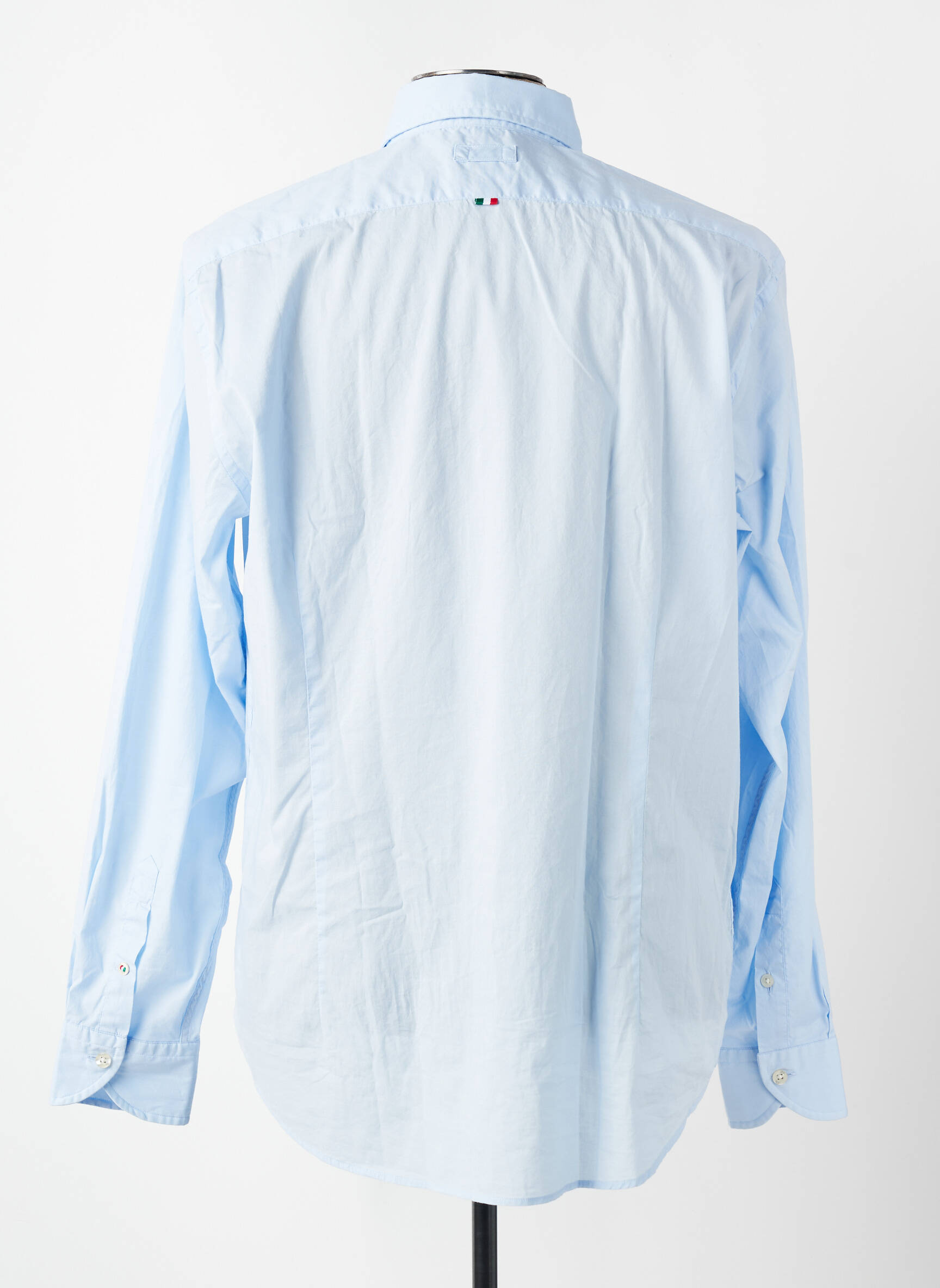 Chemise manches longues tissage popeline bleu FIL NOIR homme