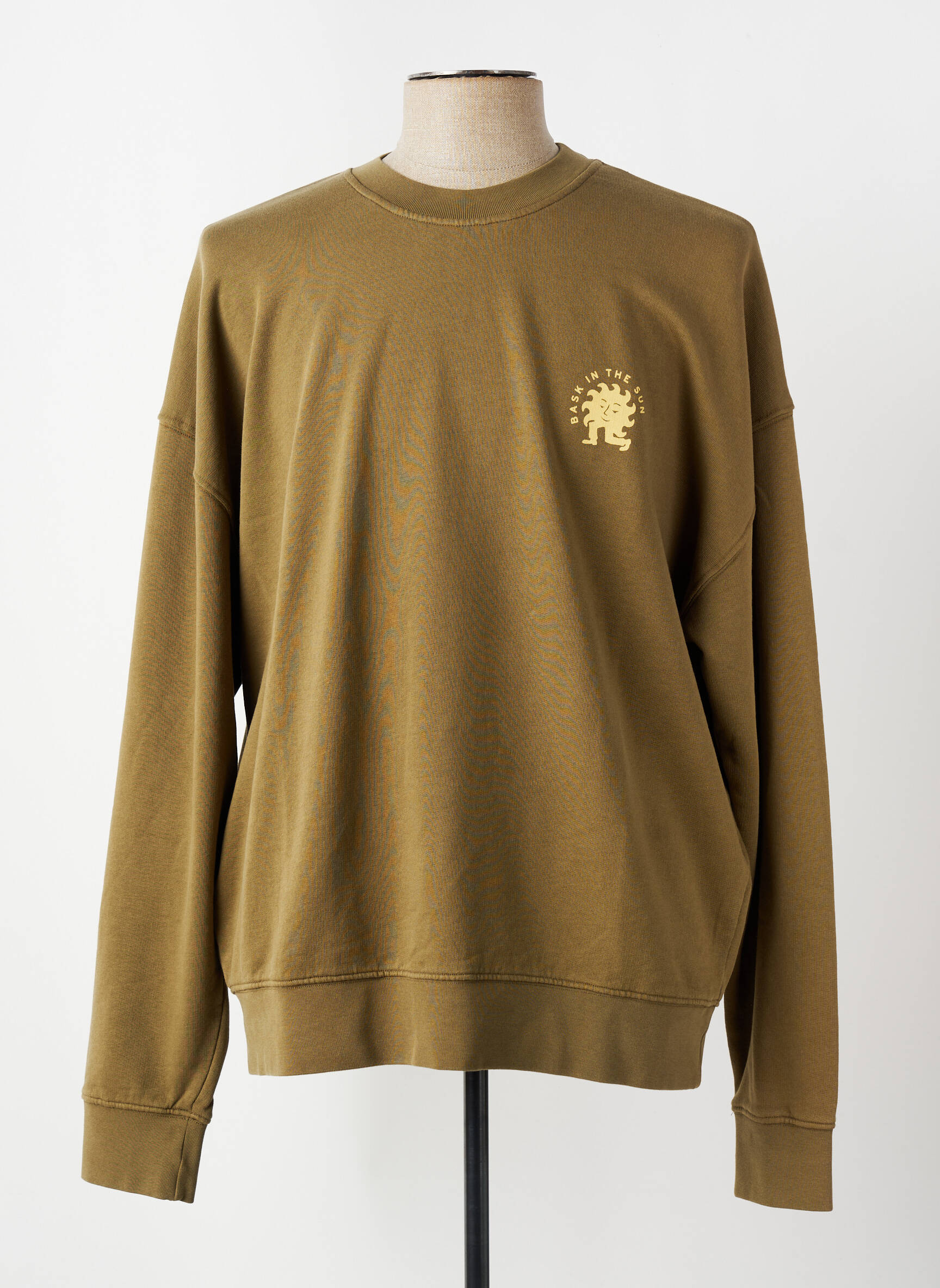 Sweat-shirt tissage jersey manches longues vert BASK IN THE SUN homme