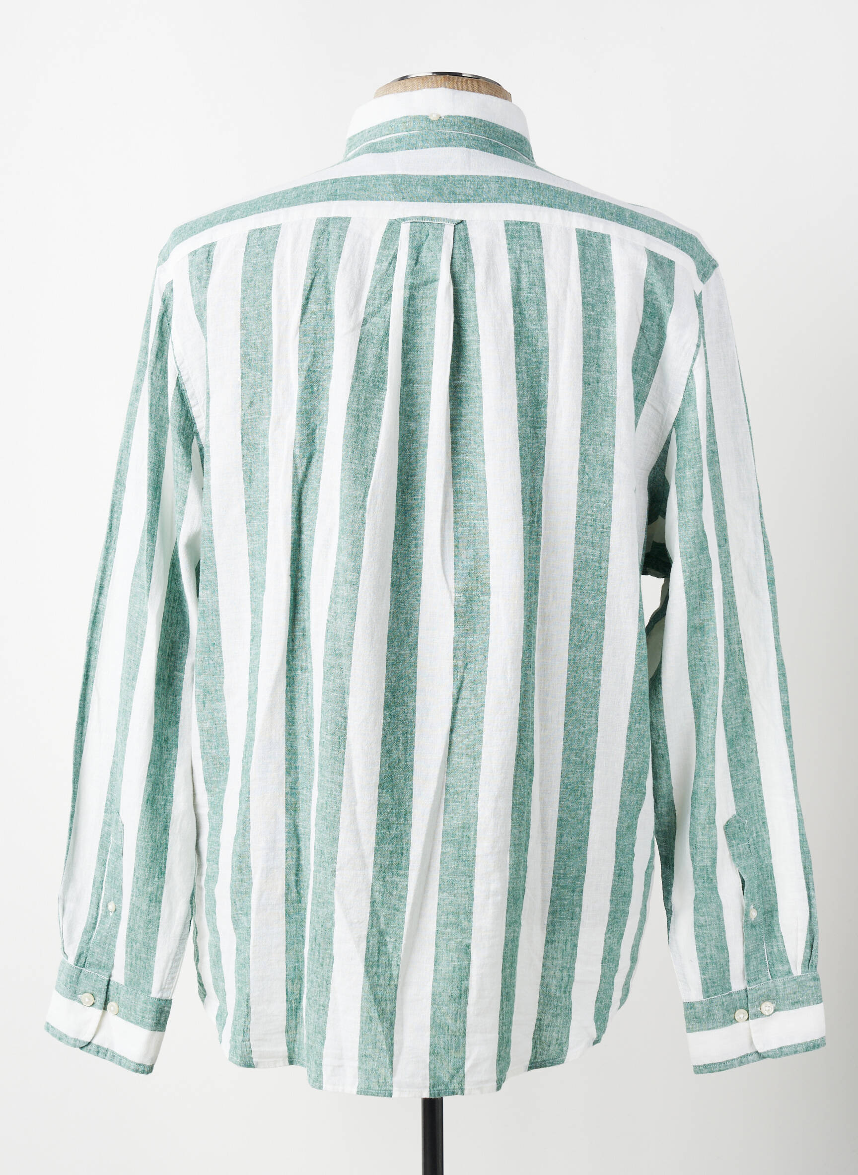 Chemise manches longues imprimé rayures vert GANT homme