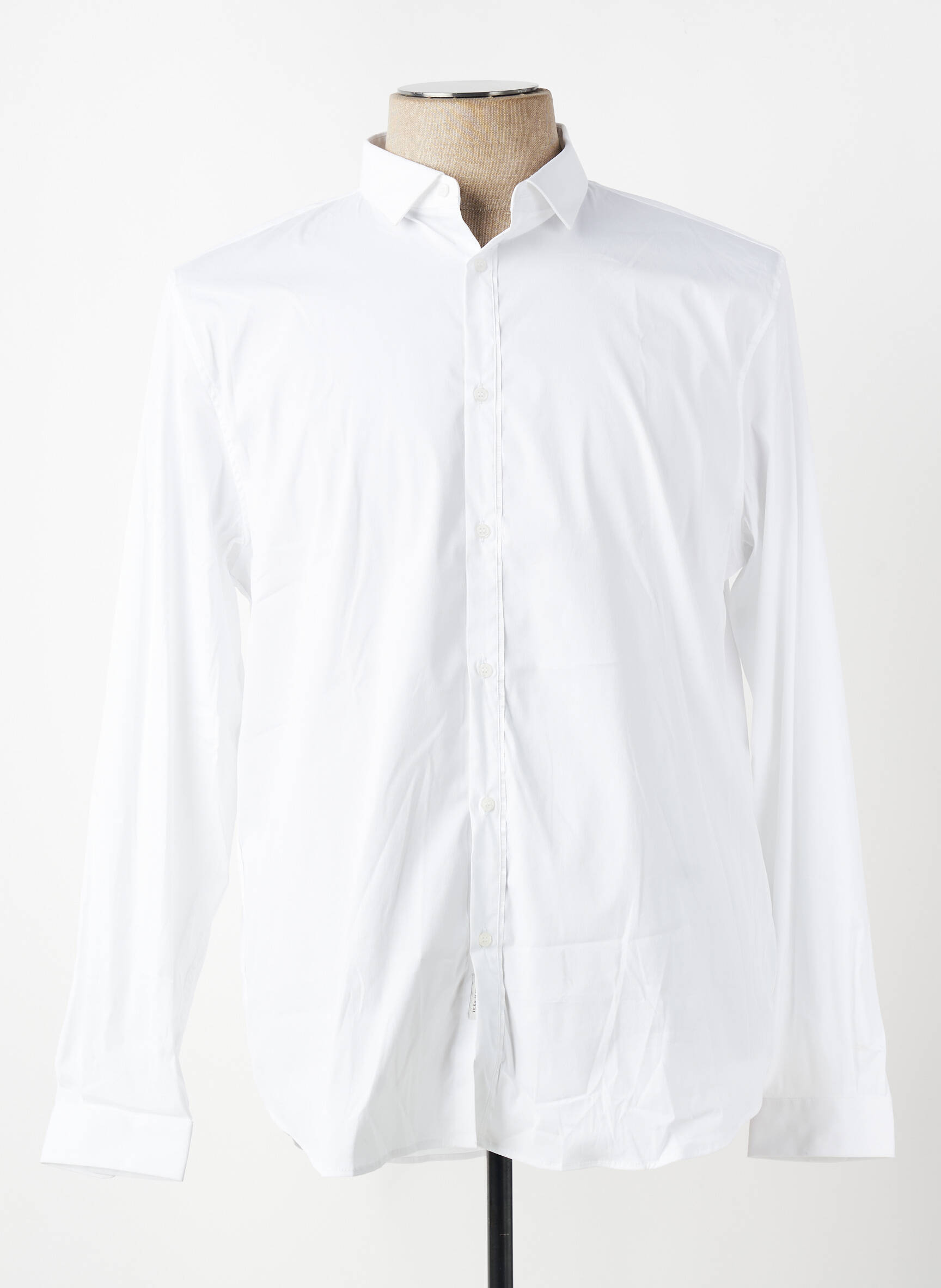 Chemise manches longues tissage popeline blanc IKKS homme